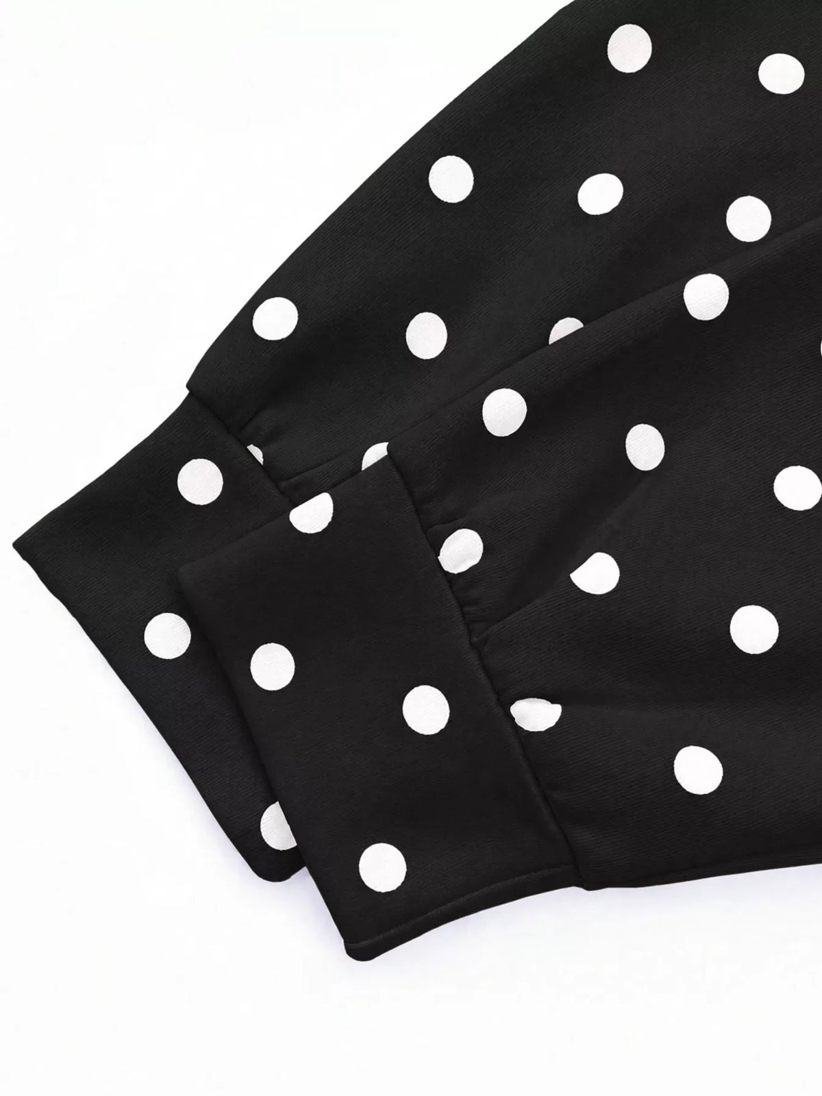 Polka Dot Half-Zip Cropped Sweatshirt by Lumaku Studio