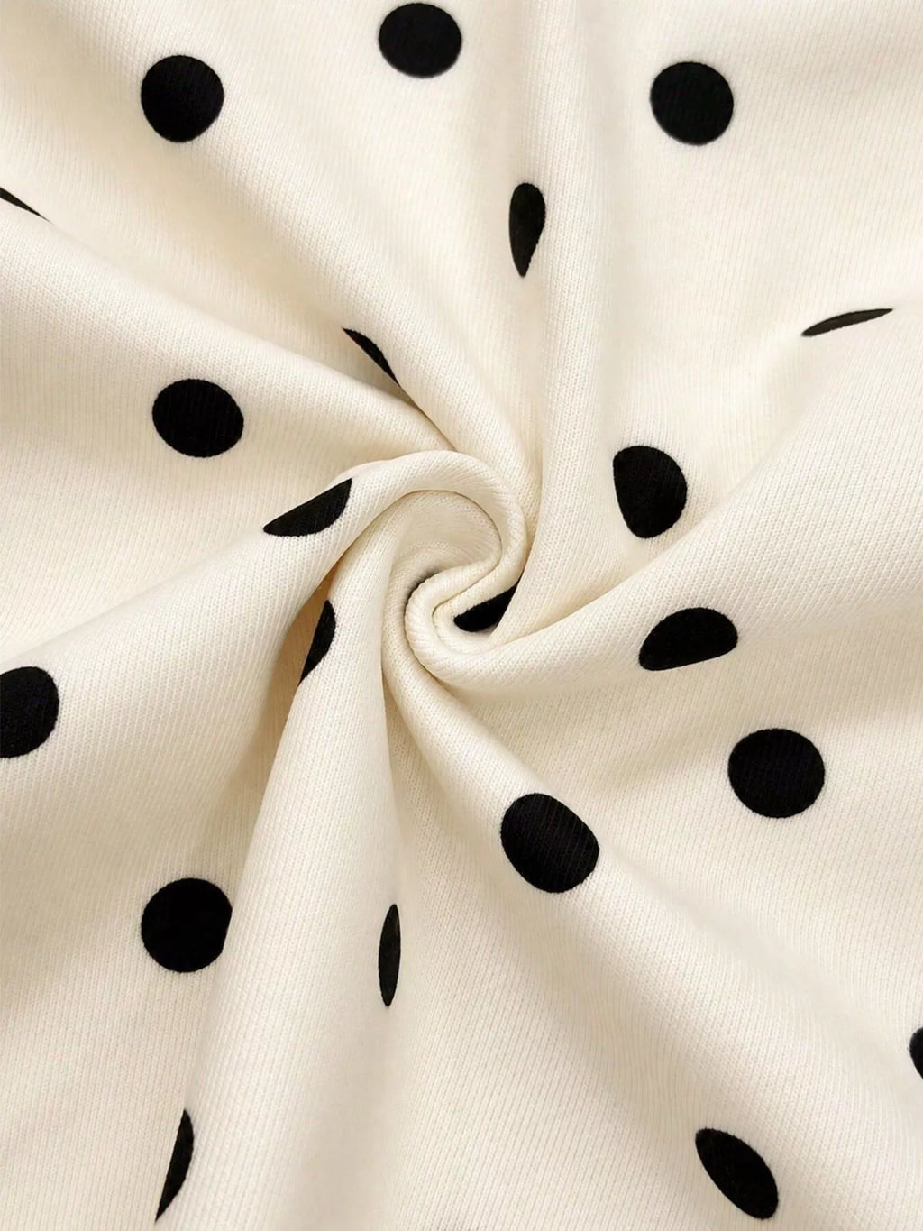 Polka Dot Half-Zip Cropped Sweatshirt by Lumaku Studio