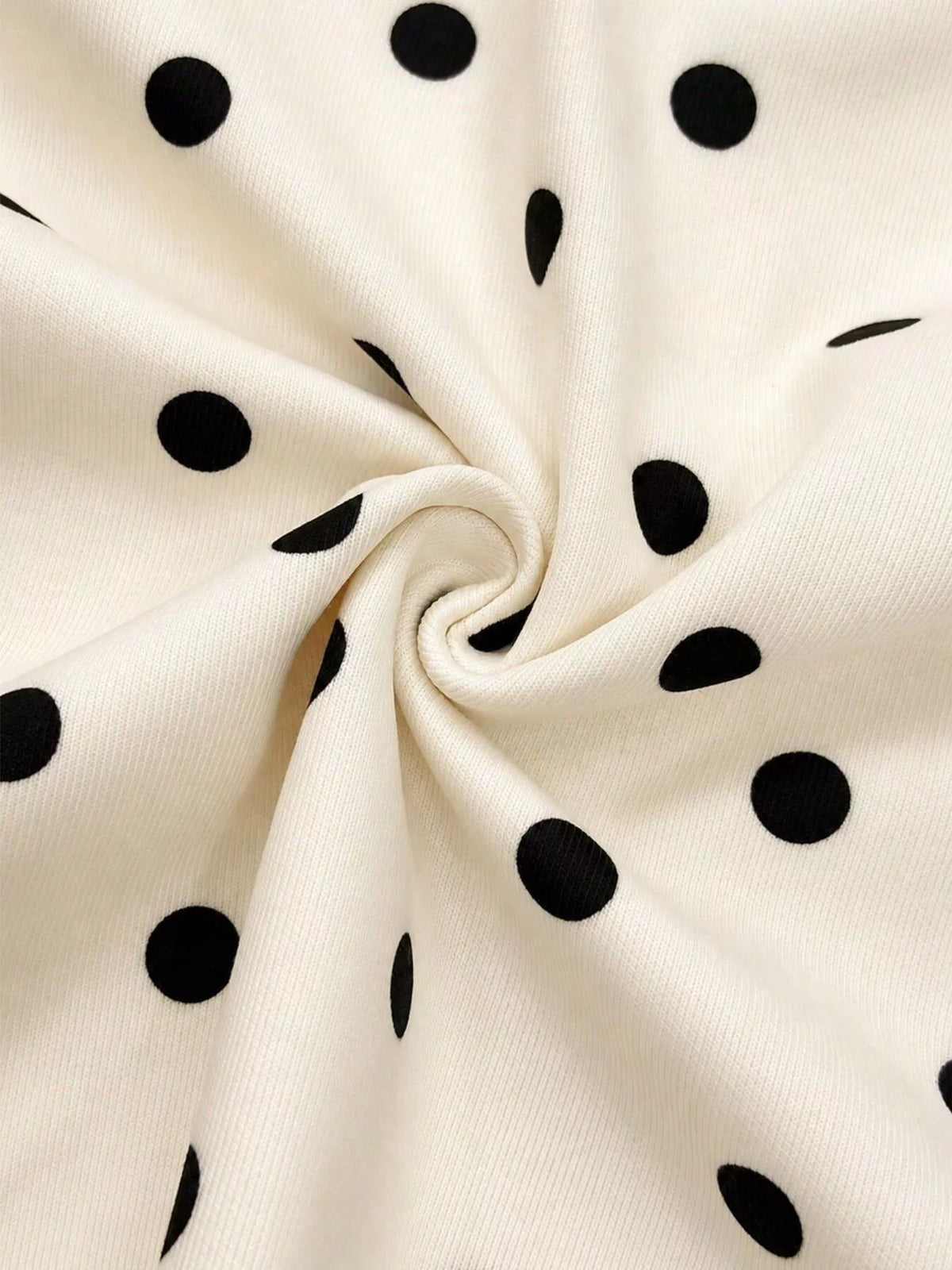 Polka Dot Half-Zip Cropped Sweatshirt by Lumaku Studio
