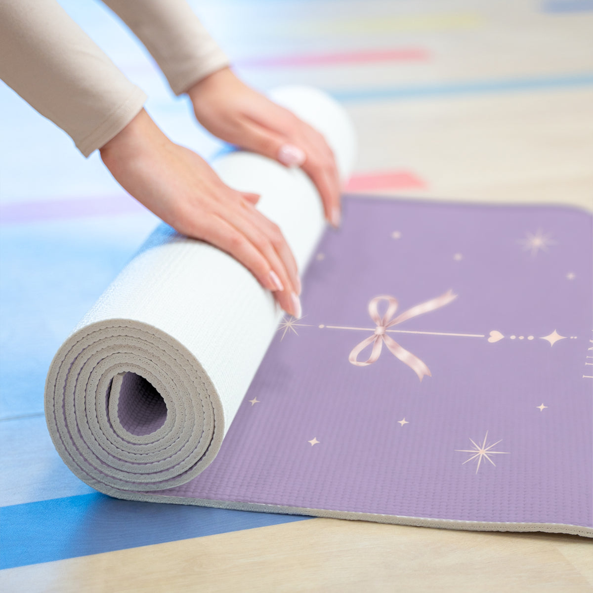 LUMAKU Lavender Bow Mat