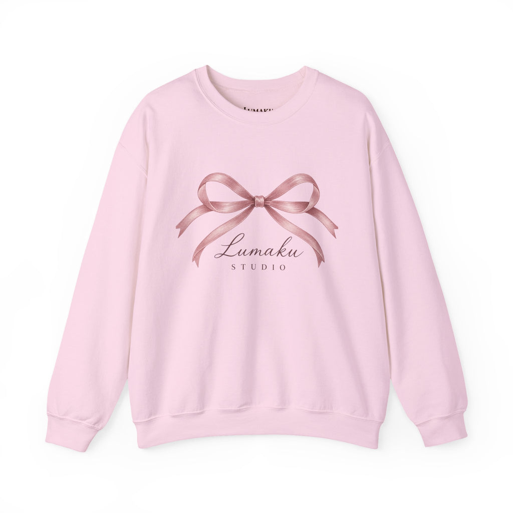 LUMAKU Ballet Bow Crewneck — Pink Ribbon Bow Sweatshirt