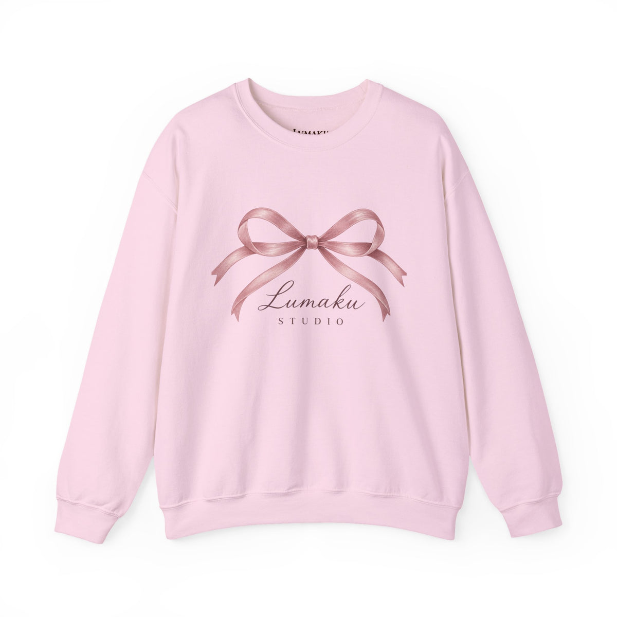 LUMAKU Ballet Bow Crewneck — Pink Ribbon Bow Sweatshirt
