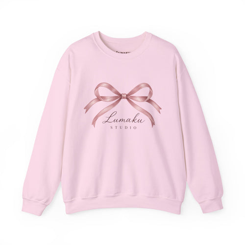 LUMAKU Ballet Bow Crewneck — Pink Ribbon Bow Sweatshirt