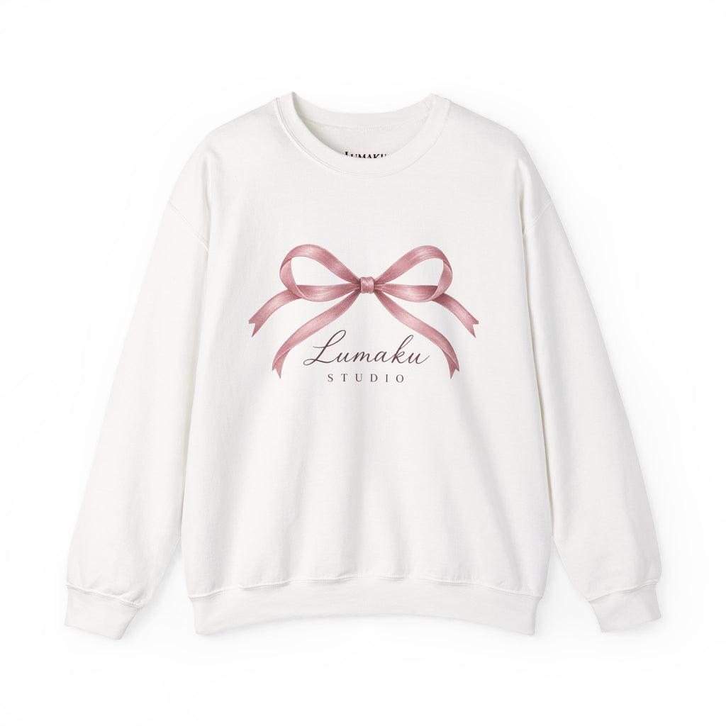 LUMAKU Ballet Bow Crewneck — Pink Ribbon Bow Sweatshirt
