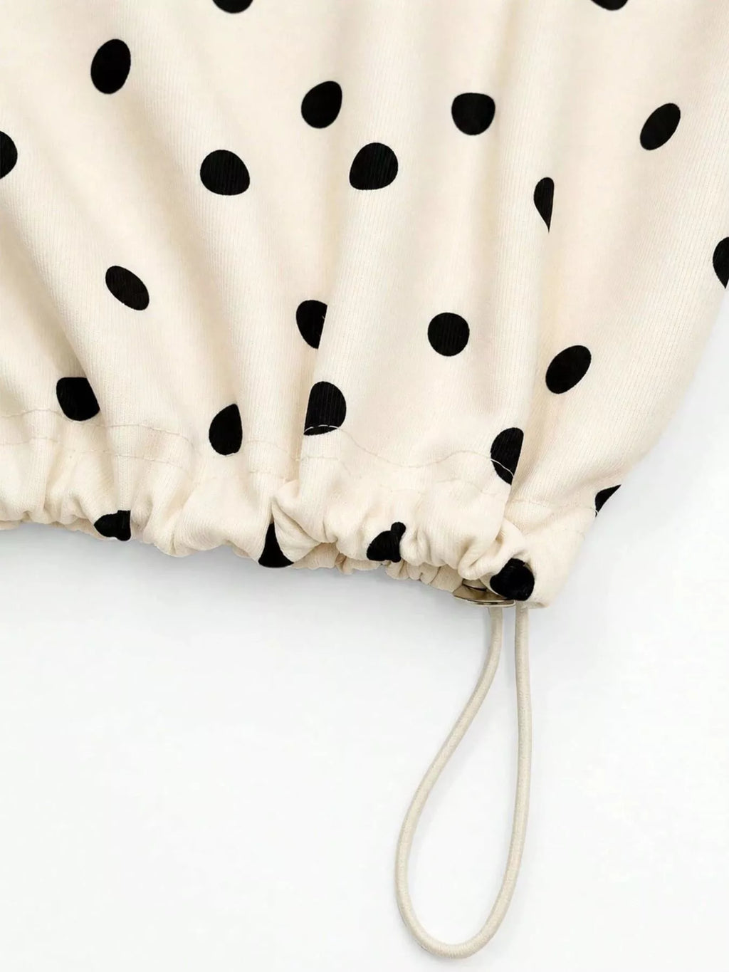 Polka Dot Half-Zip Cropped Sweatshirt by Lumaku Studio