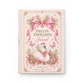 Pretty Thoughts Hardcover Journal — Swan & Pink Ribbon Lined Notebook