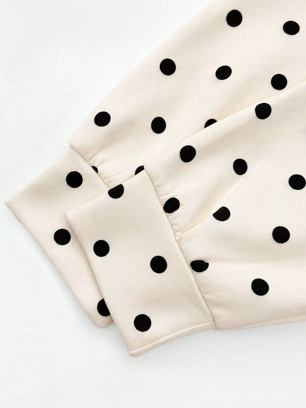 Polka Dot Half-Zip Cropped Sweatshirt by Lumaku Studio