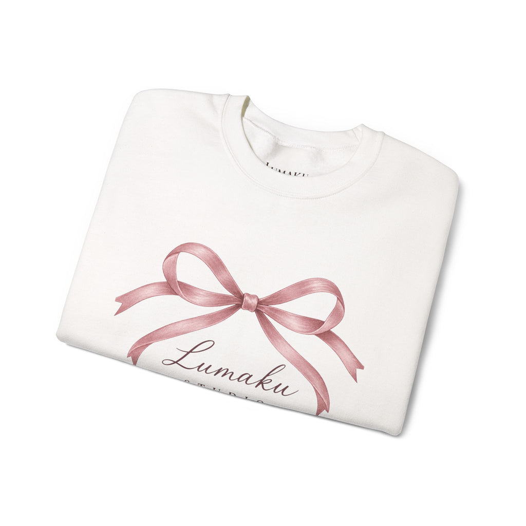 LUMAKU Ballet Bow Crewneck — Pink Ribbon Bow Sweatshirt