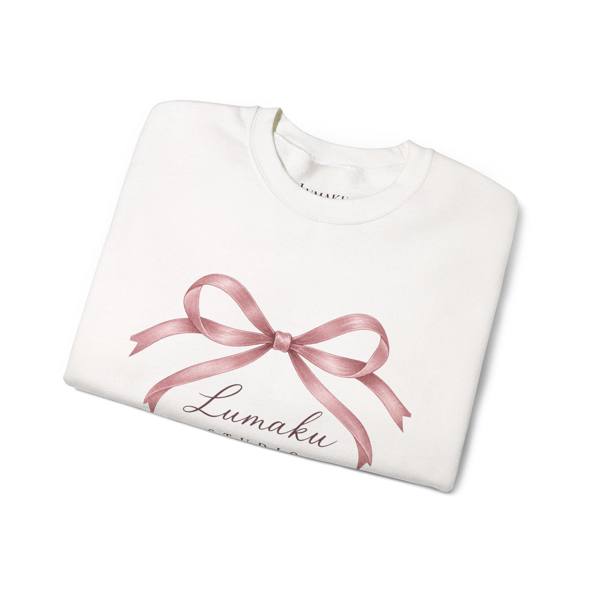 LUMAKU Ballet Bow Crewneck — Pink Ribbon Bow Sweatshirt