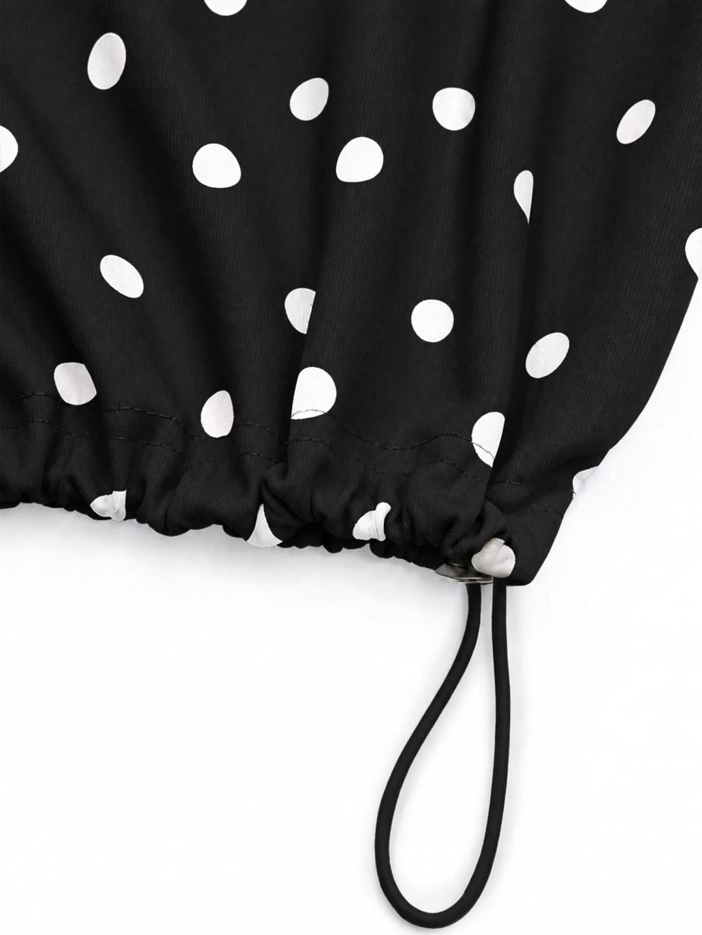 Polka Dot Half-Zip Cropped Sweatshirt by Lumaku Studio