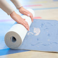 LUMAKU Swan Foam Yoga Mat — Light Blue Swan & Ribbon Non-Slip Exercise Mat