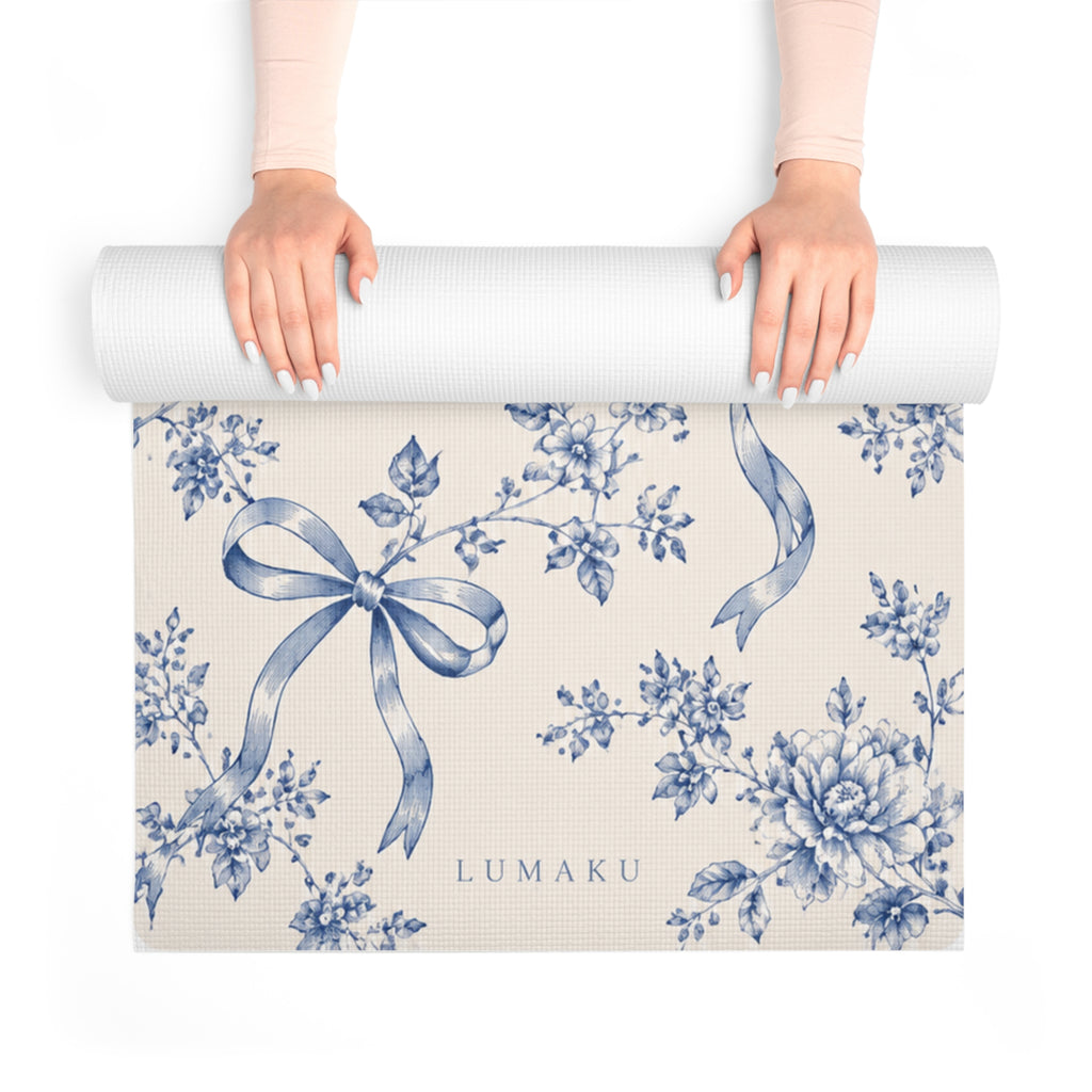LUMAKU Vintage Blue Ribbon Mat
