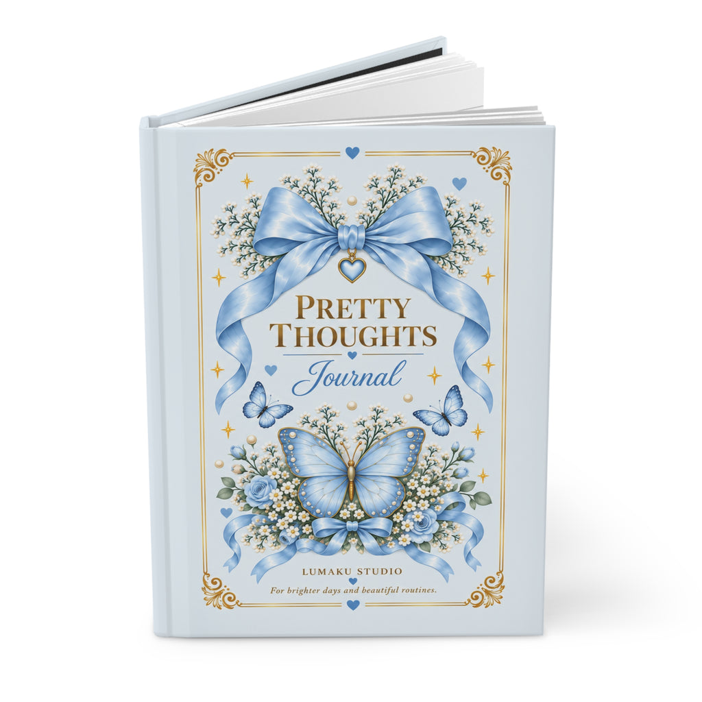 Pretty Thoughts Hardcover Journal — Lined Butterfly & Ribbon Keepsake