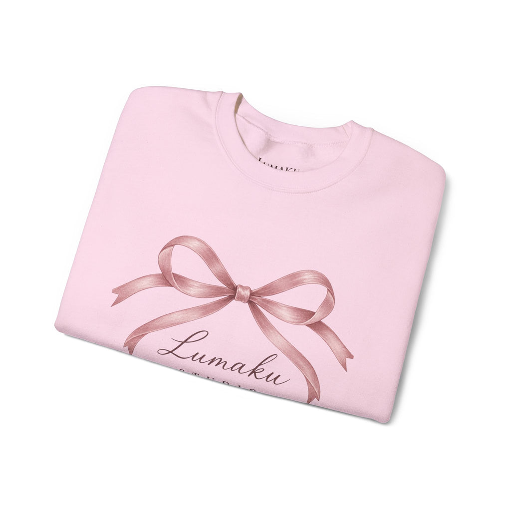 LUMAKU Ballet Bow Crewneck — Pink Ribbon Bow Sweatshirt
