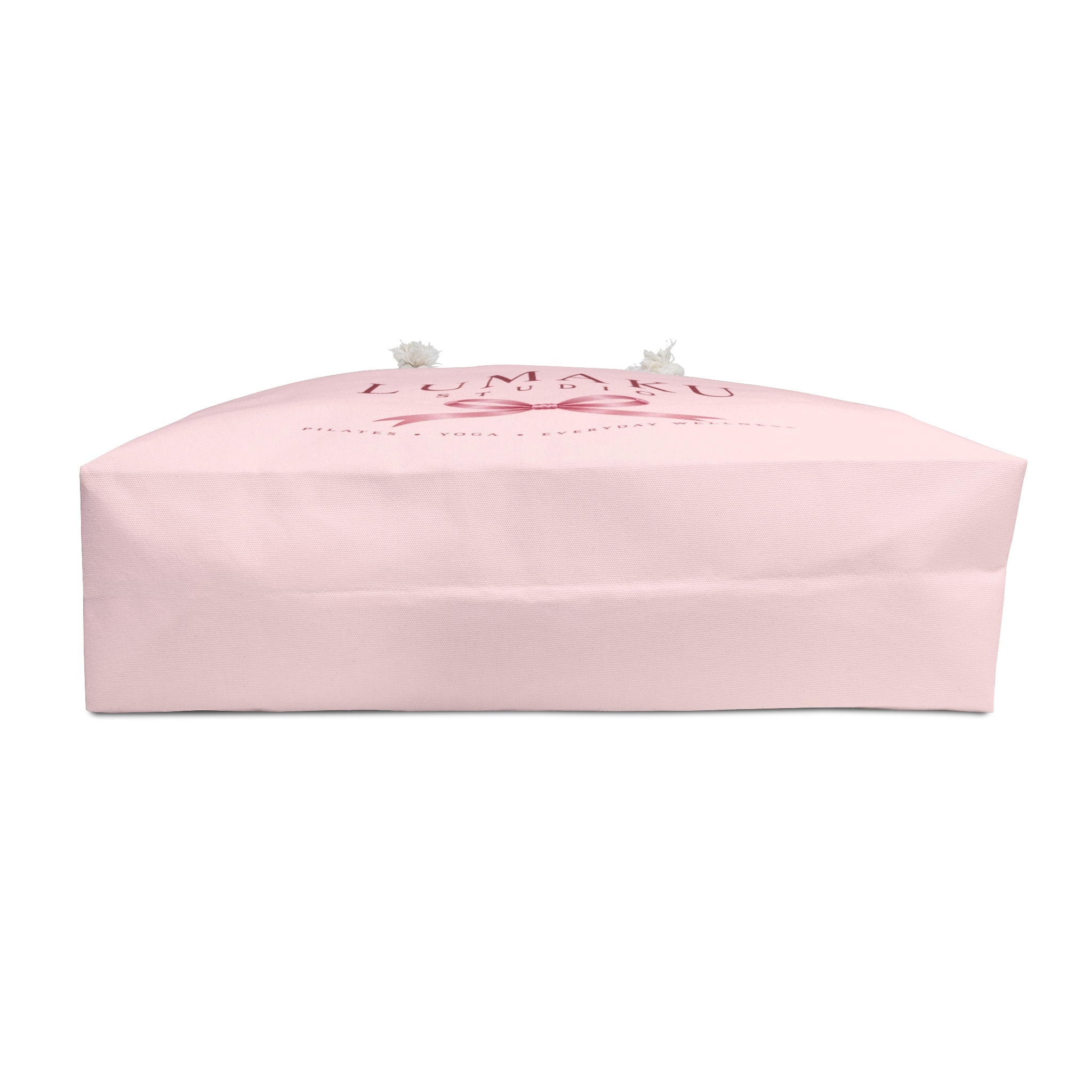 LUMAKU Pink Ribbon Weekender Bag — Blush Canvas Travel Tote