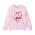 LUMAKU Cherry Ribbon Crewneck — Watercolor Cherry & Ribbon Sweatshirt