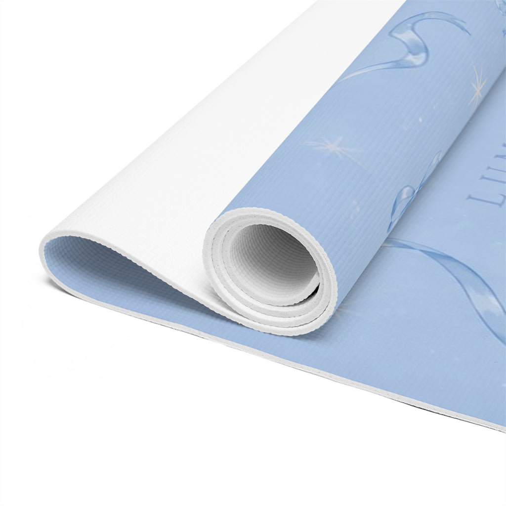 LUMAKU Swan Foam Yoga Mat — Light Blue Swan & Ribbon Non-Slip Exercise Mat