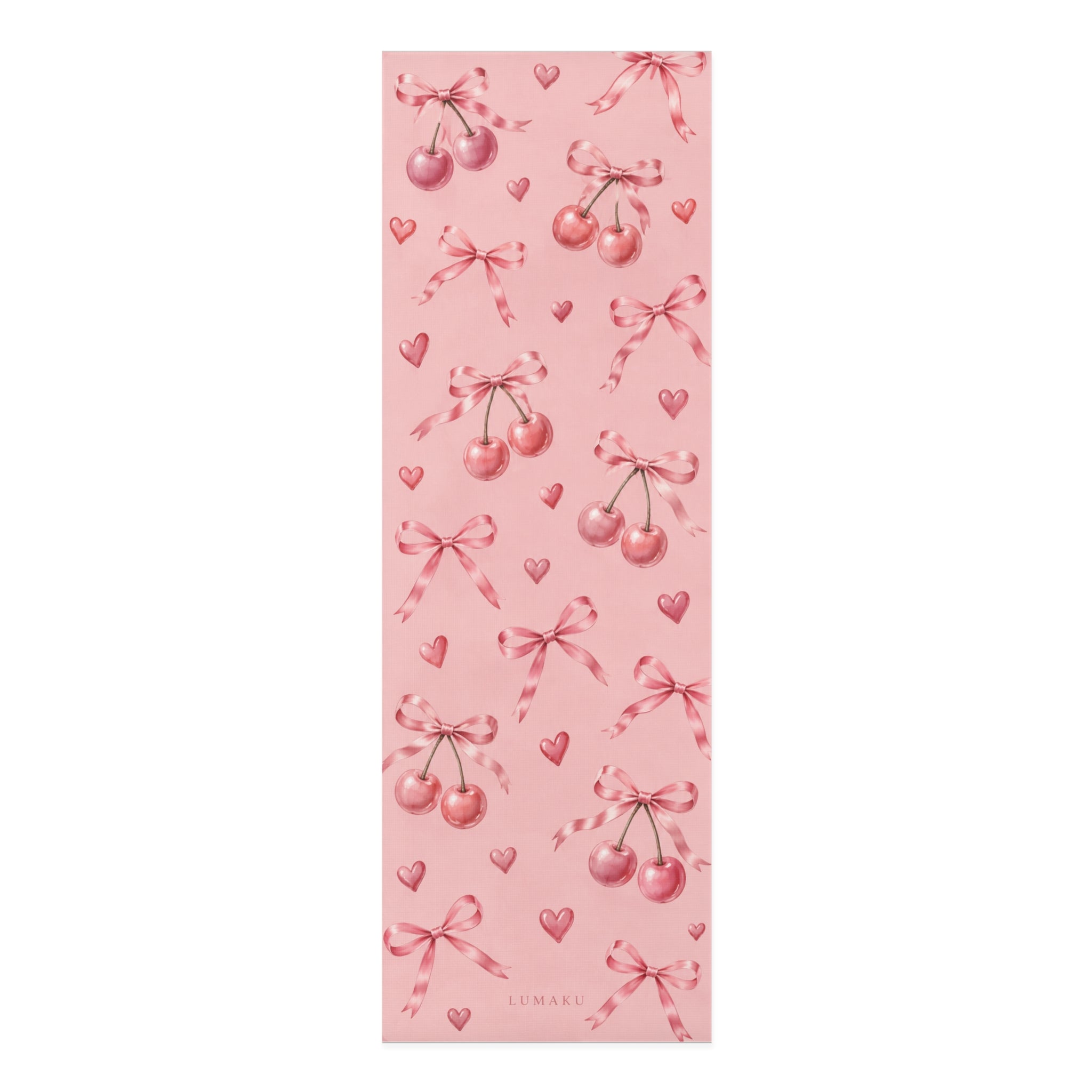 LUMAKU Pink Cherry Bow Mat